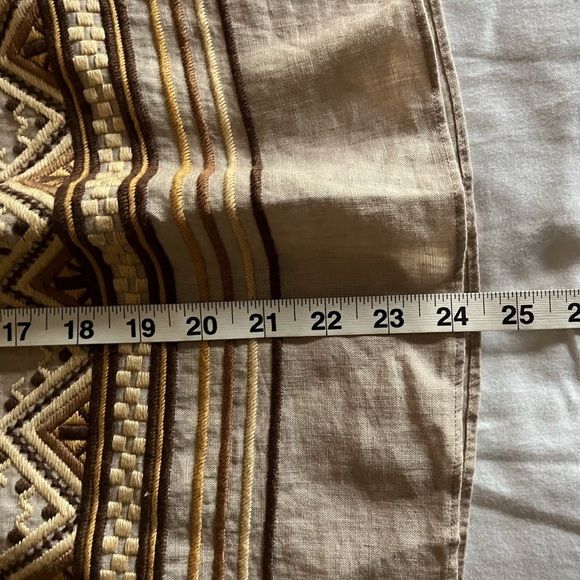Calypso St. Bart Bohemian Linen Patterned Tan/Brown Pull On Mini Skirt Sz Sm EUC - Picture 11 of 11